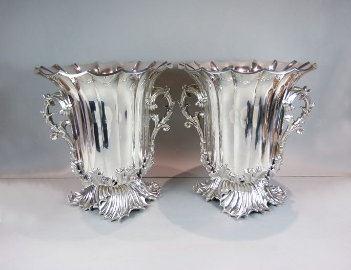 Pair of Victorian silver fluted wine coolers | MasterArt